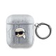 Husa Karl Lagerfeld PU Embossed Karl Head pentru AirPods 1 / 2, Argintie (Bakr, KLA2PGKIPS) by www.silkase.ro