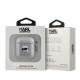 Husa Karl Lagerfeld PU Embossed Karl Head pentru AirPods 1 / 2, Argintie (Bakr, KLA2PGKIPS) by www.silkase.ro