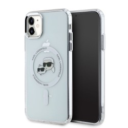 Husa Karl Lagerfeld IML K&CH Heads Metal Frame MagSafe pentru iPhone 11, Transparenta