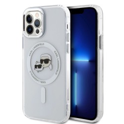 Husa Karl Lagerfeld IML K&CH Heads Metal Frame MagSafe pentru iPhone 12 / 12 Pro, Transparenta