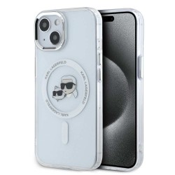 Husa Karl Lagerfeld IML K&CH Heads Metal Frame MagSafe pentru iPhone 14, Transparenta