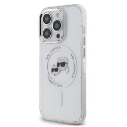 Husa Karl Lagerfeld IML K&CH Heads Metal Frame MagSafe pentru iPhone 15 Pro, Transparenta Husa Karl Lagerfeld IML K&CH Heads Metal Frame MagSafe pentru iPhone 15 Pro, Transparenta