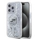 Husa Karl Lagerfeld Liquid Glitter Karl and Choupette Heads MagSafe pentru iPhone 15 Pro Max, Transparenta (Bakr, KLHMP15XLGKCSGH) by www.silkase.ro