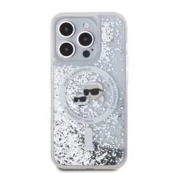 Husa Karl Lagerfeld Liquid Glitter Karl and Choupette Heads MagSafe pentru iPhone 15 Pro Max, Transparenta Husa Karl Lagerfeld Liquid Glitter Karl and Choupette Heads MagSafe pentru iPhone 15 Pro Max, Transparenta
