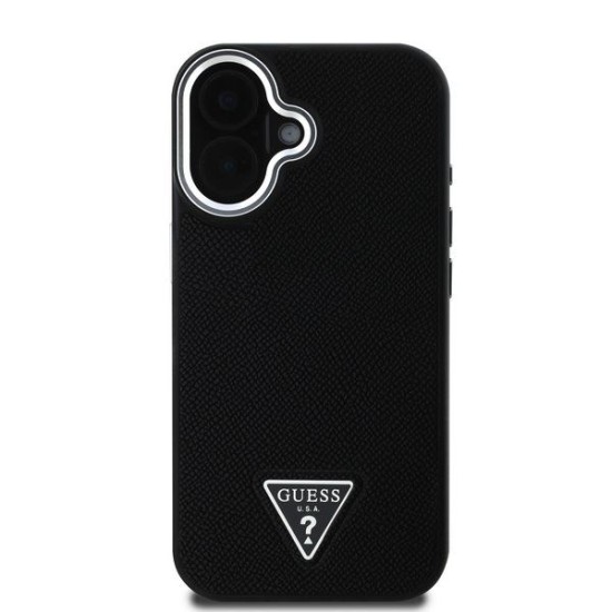 Husa Guess PU Grained Triangle Logo pentru iPhone 16, Neagra Husa Guess PU Grained Triangle Logo pentru iPhone 16, Neagra (Bakr, GUHMP16SPGTSPSK) by www.silkase.ro