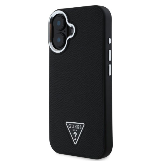 Husa Guess PU Grained Triangle Logo pentru iPhone 16, Neagra Husa Guess PU Grained Triangle Logo pentru iPhone 16, Neagra (Bakr, GUHMP16SPGTSPSK) by www.silkase.ro