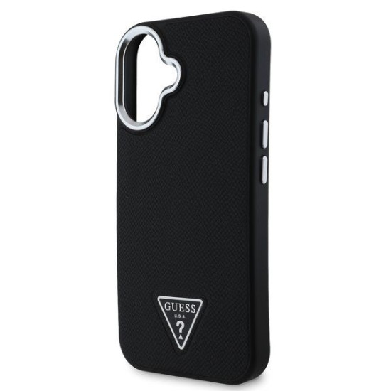 Husa Guess PU Grained Triangle Logo pentru iPhone 16, Neagra Husa Guess PU Grained Triangle Logo pentru iPhone 16, Neagra (Bakr, GUHMP16SPGTSPSK) by www.silkase.ro