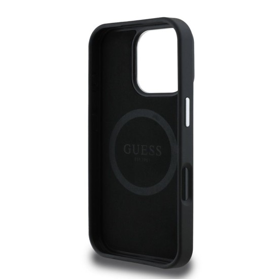 Husa Guess PU Grained Triangle Logo pentru iPhone 16 Pro, Neagra Husa Guess PU Grained Triangle Logo pentru iPhone 16 Pro, Neagra (Bakr, GUHMP16LPGTSPSK) by www.silkase.ro