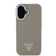 Husa Guess PU Grained Triangle Logo pentru iPhone 16, Maro Husa Guess PU Grained Triangle Logo pentru iPhone 16, Maro (Bakr, GUHMP16SPGTSPSW) by www.silkase.ro