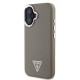 Husa Guess PU Grained Triangle Logo pentru iPhone 16, Maro Husa Guess PU Grained Triangle Logo pentru iPhone 16, Maro (Bakr, GUHMP16SPGTSPSW) by www.silkase.ro