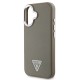 Husa Guess PU Grained Triangle Logo pentru iPhone 16, Maro Husa Guess PU Grained Triangle Logo pentru iPhone 16, Maro (Bakr, GUHMP16SPGTSPSW) by www.silkase.ro