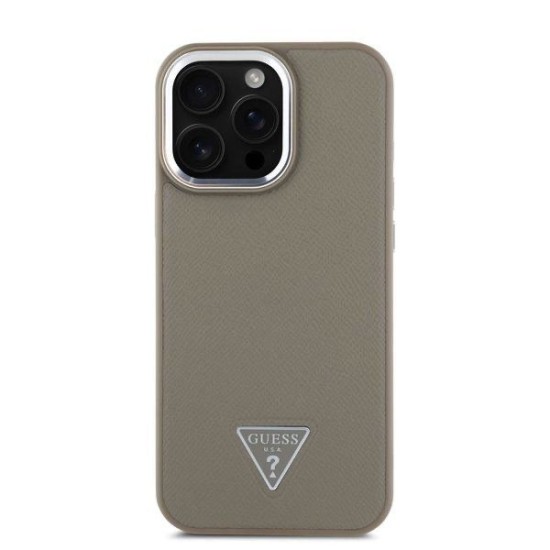 Husa Guess PU Grained Triangle Logo pentru iPhone 16 Pro Max, Maro Husa Guess PU Grained Triangle Logo pentru iPhone 16 Pro Max, Maro (Bakr, GUHMP16XPGTSPSW) by www.silkase.ro