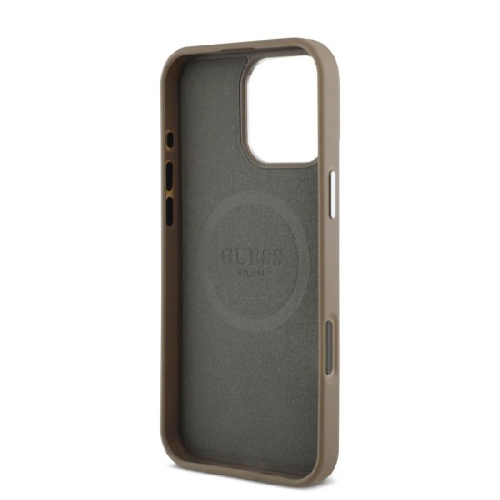 Husa Guess PU Grained Triangle Logo pentru iPhone 16 Pro Max, Maro Husa Guess PU Grained Triangle Logo pentru iPhone 16 Pro Max, Maro (Bakr, GUHMP16XPGTSPSW) by www.silkase.ro