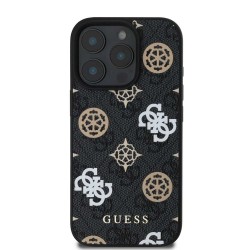 Husa Guess PU 4G Peony MagSafe pentru iPhone 16 Pro Max, Neagra Husa Guess PU 4G Peony MagSafe pentru iPhone 16 Pro Max, Neagra