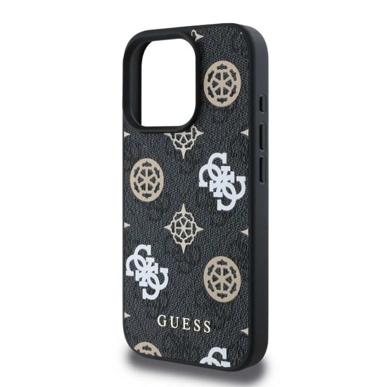 Husa Guess PU 4G Peony MagSafe pentru iPhone 16 Pro Max, Neagra (Bakr, GUHMP16XP4PWPK) by www.silkase.ro