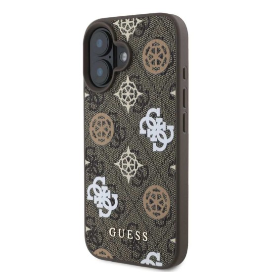 Husa Guess PU 4G Peony MagSafe pentru iPhone 16, Maro (Bakr, GUHMP16SP4PWPW) by www.silkase.ro