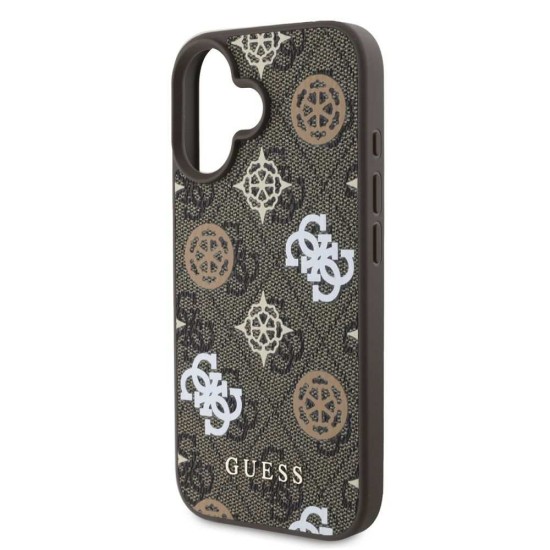 Husa Guess PU 4G Peony MagSafe pentru iPhone 16, Maro (Bakr, GUHMP16SP4PWPW) by www.silkase.ro