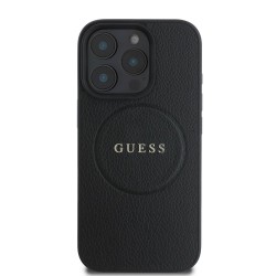 Husa Guess PU Grained Classic Logo MagSafe pentru iPhone 16 Pro, Black Husa Guess PU Grained Classic Logo MagSafe pentru iPhone 16 Pro, Black