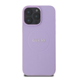 Husa Guess PU Grained Classic Logo MagSafe pentru iPhone 16 Pro Max, Mov