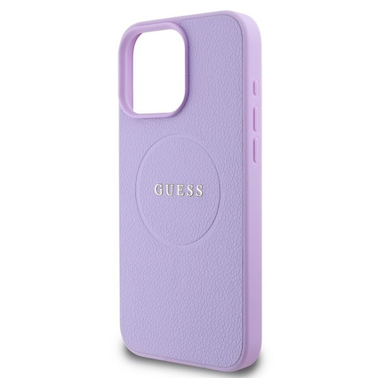Husa Guess PU Grained Classic Logo MagSafe pentru iPhone 16 Pro Max, Mov (Bakr, GUHMP16XPGHSMMU) by www.silkase.ro