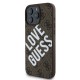 Husa Guess PU Leather 4G Big Love Logo MagSafe pentru iPhone 16 Pro Max, Maro (Bakr, GUHMP16XP4PLGWW) by www.silkase.ro