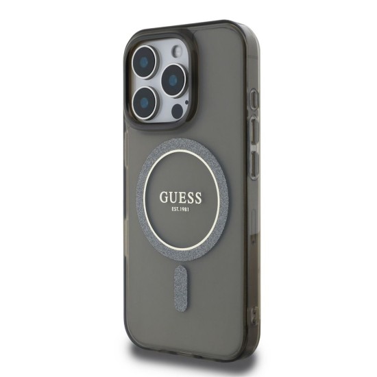 Husa Guess IML Glitter Ring MagSafe pentru iPhone 16 Pro, Neagra Husa Guess IML Glitter Ring MagSafe pentru iPhone 16 Pro, Neagra (Bakr, GUHMP16LHFGEREK) by www.silkase.ro