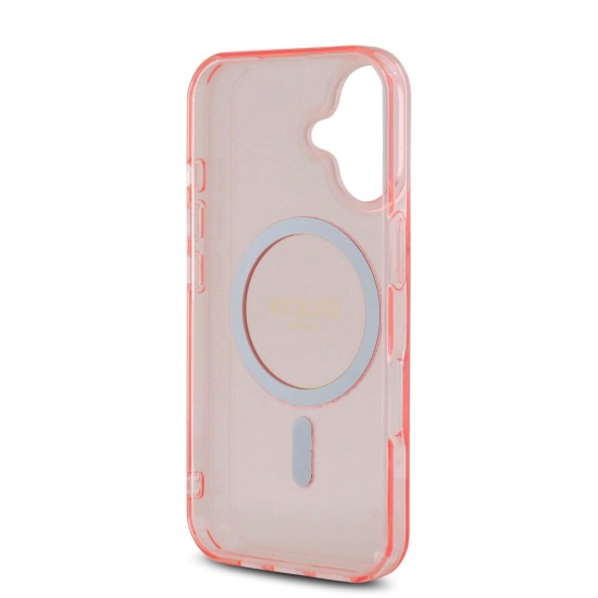 Husa Guess IML Glitter Ring MagSafe pentru iPhone 16, Roz Husa Guess IML Glitter Ring MagSafe pentru iPhone 16, Roz (Bakr, GUHMP16SHFGEREP) by www.silkase.ro
