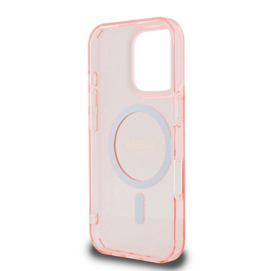 Husa Guess IML Glitter Ring MagSafe pentru iPhone 16 Pro, Roz Husa Guess IML Glitter Ring MagSafe pentru iPhone 16 Pro, Roz (Bakr, GUHMP16LHFGEREP) by www.silkase.ro