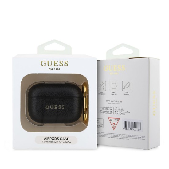 Husa Guess PU Grained Classic Logo pentru AirPods Pro, Neagra Husa Guess PU Grained Classic Logo pentru AirPods Pro, Neagra (Bakr, GUAPPGUGMK) by www.silkase.ro