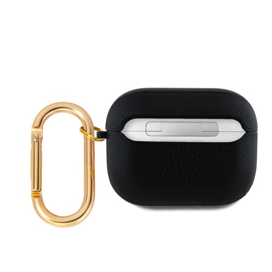 Husa Guess PU Grained Classic Logo pentru AirPods 3, Neagra (Bakr, GUA3PGUGMK) by www.silkase.ro