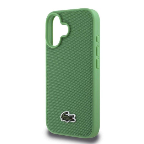 Husa Lacoste Iconic Petit Pique Woven Logo MagSafe pentru iPhone 16, Verde (Bakr, LCHMP16SPVCN) by www.silkase.ro
