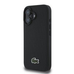Husa Lacoste Iconic Petit Pique Woven Logo MagSafe pentru iPhone 16, Neagra Husa Lacoste Iconic Petit Pique Woven Logo MagSafe pentru iPhone 16, Neagra