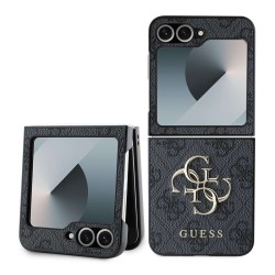 Husă Guess PU 4G Metal Logo pentru Samsung Galaxy Z Flip 6 / 7 FE, Grey