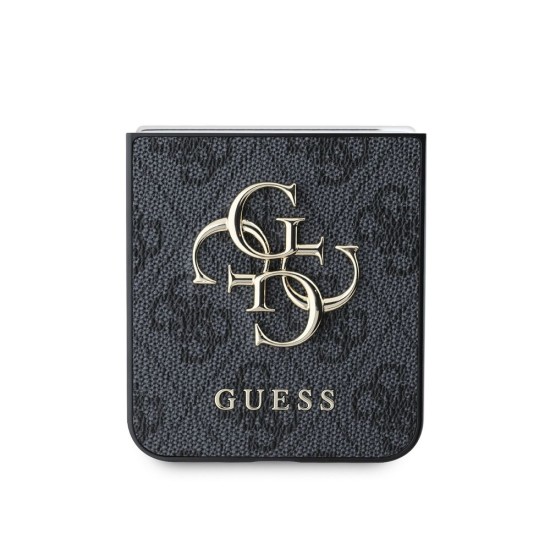 Husă Guess PU 4G Metal Logo pentru Samsung Galaxy Z Flip 6 / 7 FE, Grey (Bakr, GUHCZF64GMGGR) by www.silkase.ro