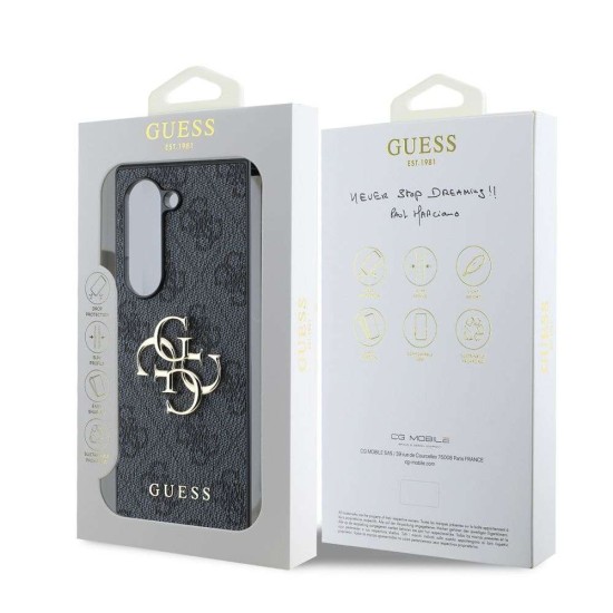 Husa Guess PU 4G Metal Logo pentru Samsung Galaxy Z Fold 6, Gri (Bakr, GUHCZFD64GMGGR) by www.silkase.ro