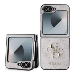 Husă Guess PU 4G Metal Logo pentru Samsung Galaxy Z Flip 6 / 7 FE, Roz