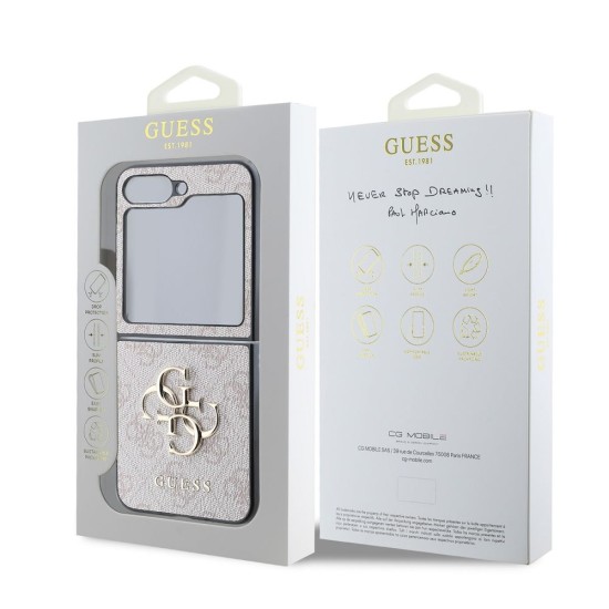Husă Guess PU 4G Metal Logo pentru Samsung Galaxy Z Flip 6 / 7 FE, Roz Husă Guess PU 4G Metal Logo pentru Samsung Galaxy Z Flip 6 / 7 FE, Roz (Bakr, GUHCZF64GMGPI) by www.silkase.ro