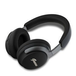 Căști Wireless Over-Ear Guess PU Leather Script Logo (ANC/ENC), Negre