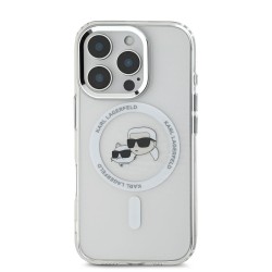 Husa Karl Lagerfeld IML K&CH Heads Metal Frame MagSafe pentru iPhone 16 Pro Max, Transparenta Husa Karl Lagerfeld IML K&CH Heads Metal Frame MagSafe pentru iPhone 16 Pro Max, Transparenta