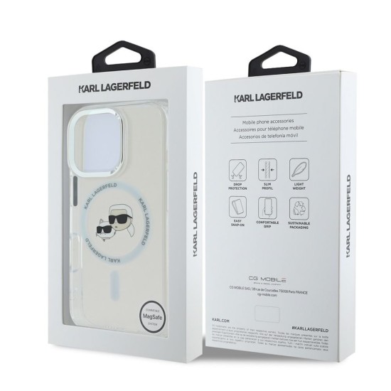 Husa Karl Lagerfeld IML K&CH Heads Metal Frame MagSafe pentru iPhone 16 Pro Max, Transparenta Husa Karl Lagerfeld IML K&CH Heads Metal Frame MagSafe pentru iPhone 16 Pro Max, Transparenta (Bakr, KLHMP16XHLSKCH) by www.silkase.ro