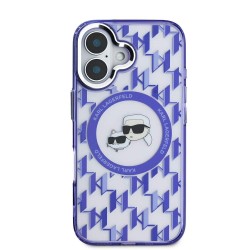 Husa Karl Lagerfeld IML Monogram K&CH Heads MagSafe pentru iPhone 16, Mov Husa Karl Lagerfeld IML Monogram K&CH Heads MagSafe pentru iPhone 16, Mov