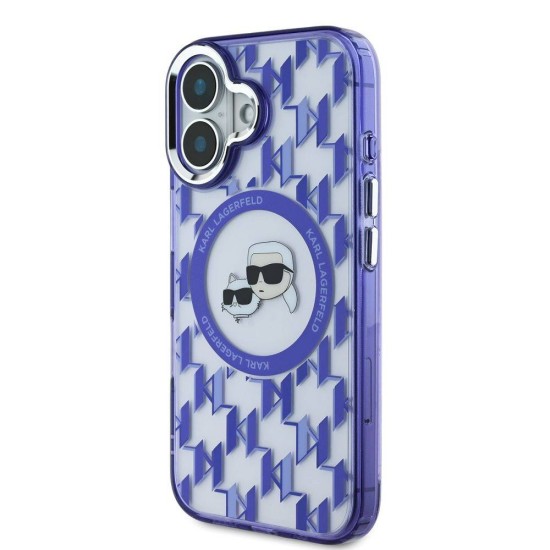 Husa Karl Lagerfeld IML Monogram K&CH Heads MagSafe pentru iPhone 16, Mov Husa Karl Lagerfeld IML Monogram K&CH Heads MagSafe pentru iPhone 16, Mov (Bakr, KLHMP16SHMCKMHU) by www.silkase.ro