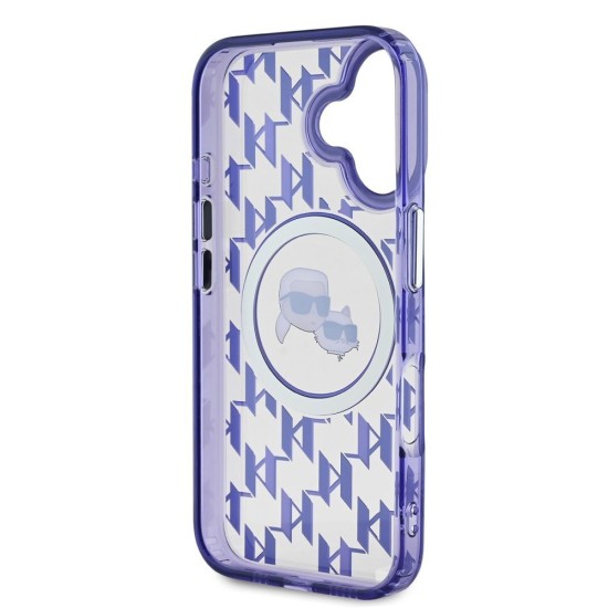 Husa Karl Lagerfeld IML Monogram K&CH Heads MagSafe pentru iPhone 16, Mov Husa Karl Lagerfeld IML Monogram K&CH Heads MagSafe pentru iPhone 16, Mov (Bakr, KLHMP16SHMCKMHU) by www.silkase.ro