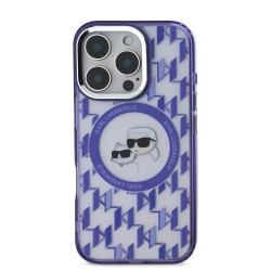 Husa Karl Lagerfeld IML Monogram K&CH Heads MagSafe pentru iPhone 16 Pro, Mov Husa Karl Lagerfeld IML Monogram K&CH Heads MagSafe pentru iPhone 16 Pro, Mov