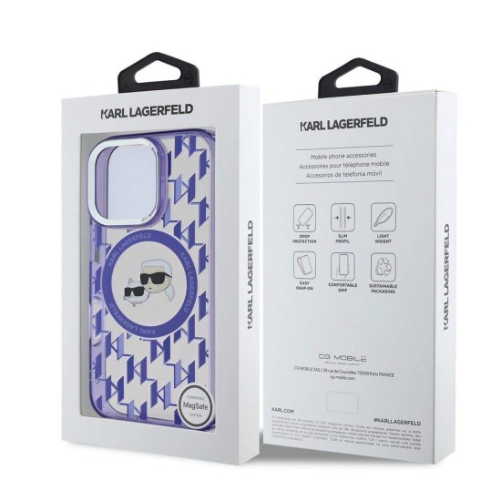 Husa Karl Lagerfeld IML Monogram K&CH Heads MagSafe pentru iPhone 16 Pro Max, Mov Husa Karl Lagerfeld IML Monogram K&CH Heads MagSafe pentru iPhone 16 Pro Max, Mov (Bakr, KLHMP16XHMCKMHU) by www.silkase.ro
