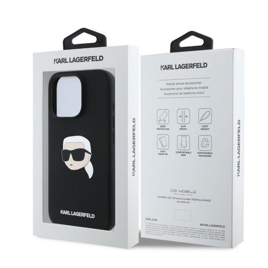 Husa Karl Lagerfeld Liquid Silicone Karl Head MagSafe pentru iPhone 16 Pro Max, Neagra Husa Karl Lagerfeld Liquid Silicone Karl Head MagSafe pentru iPhone 16 Pro Max, Neagra (Bakr, KLHMP16XSKHPPLK) by www.silkase.ro