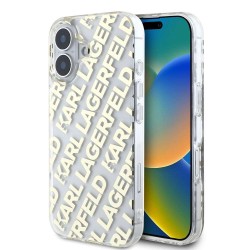 Husa Karl Lagerfeld IML Electroplated Repeated Logo pentru iPhone 16, Aurie