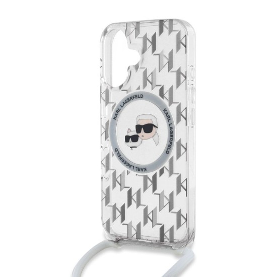 Husa Crossbody Karl Lagerfeld IML Monogram K&CH Heads MagSafe pentru iPhone 16, Transparenta Husa Crossbody Karl Lagerfeld IML Monogram K&CH Heads MagSafe pentru iPhone 16, Transparenta (Bakr, KLHMP16SHCKCKLCT) by www.silkase.ro