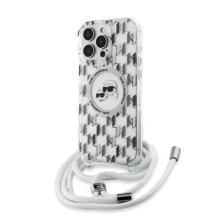 Husa Crossbody Karl Lagerfeld IML Monogram K&CH Heads MagSafe pentru iPhone 16 Pro Max, Transparenta Husa Crossbody Karl Lagerfeld IML Monogram K&CH Heads MagSafe pentru iPhone 16 Pro Max, Transparenta