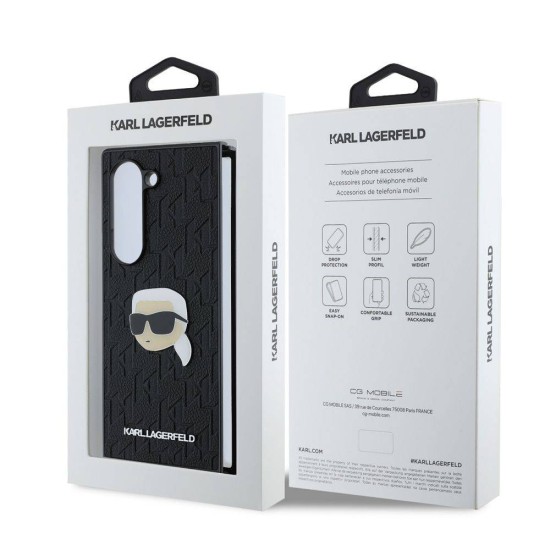 Husa Karl Lagerfeld PU Saffiano Monogram Karl Head pentru Samsung Galaxy Z Fold 6, Neagra (Bakr, KLHCZFD6PGKSKIHK) by www.silkase.ro